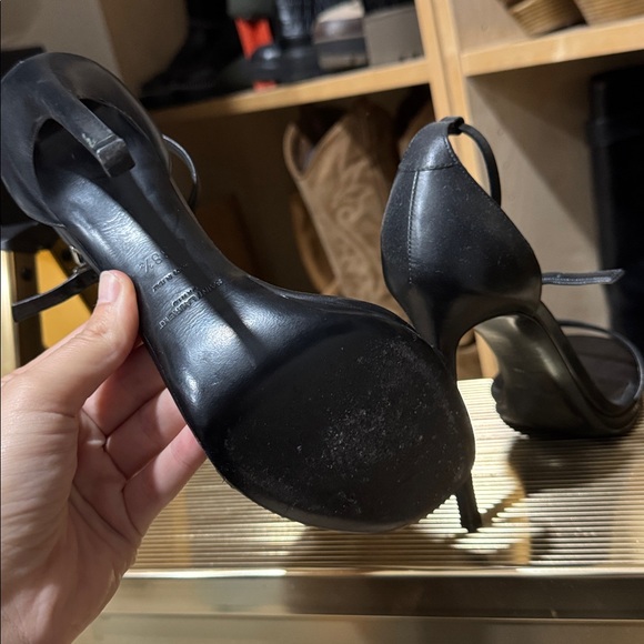 Saint Laurent Black ankle strap Stiletto Heels Sz 38.5 - Picture 5 of 5